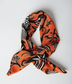 Unique Vintage Red & Black Parrot Hair Scarf