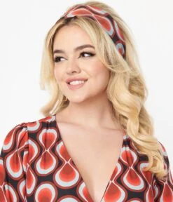 Unique Vintage Red Retro Infinity Print Long Hair Scarf -New Dress Store unique vintage red retro infinity print long hair scarf 379235