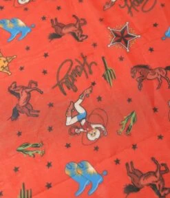 Unique Vintage Rust Red & Western Print Chiffon Scarf -New Dress Store unique vintage rust red western print chiffon scarf 154423