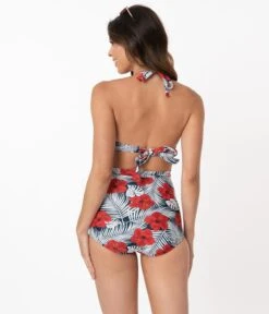 Unique Vintage Tropical Print & Red Hibiscus Monroe High Waist Swim Bottom 8 Unique Vintage Tropical Print & Red Hibiscus Monroe High Waist Swim Bottom -New Dress Store unique vintage tropical print red hibiscus monroe high waist swim bottom 753912