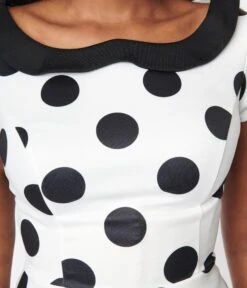 Unique Vintage White & Black Polka Dot Peplum Top 8 Unique Vintage White & Black Polka Dot Peplum Top -New Dress Store unique vintage white black polka dot peplum top 276759