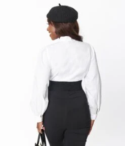 Unique Vintage White Cotton Gwen Blouse -New Dress Store unique vintage white cotton gwen blouse 512173