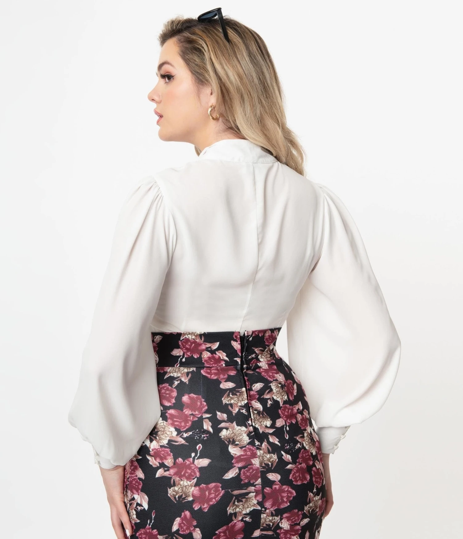 Unique Vintage White Neck Tie Gwen Blouse 2 Unique Vintage White Neck Tie Gwen Blouse - Image 2