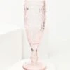 Vintage Style Pink Glass Champagne Flute
