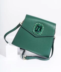 Voodoo Vixen 1940's Green Leatherette & Pendant Handbag
