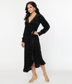 Voodoo Vixen Black Devore Gayle Wrap Dress 9 Voodoo Vixen Black Devore Gayle Wrap Dress -New Dress Store voodoo vixen black devore gayle wrap dress 339836
