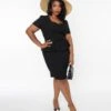 Voodoo Vixen Black Peplum Pencil Dress