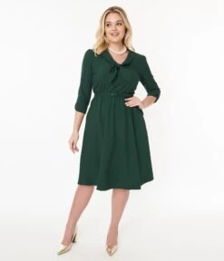 Voodoo Vixen Green Neck Tie Swing Dress