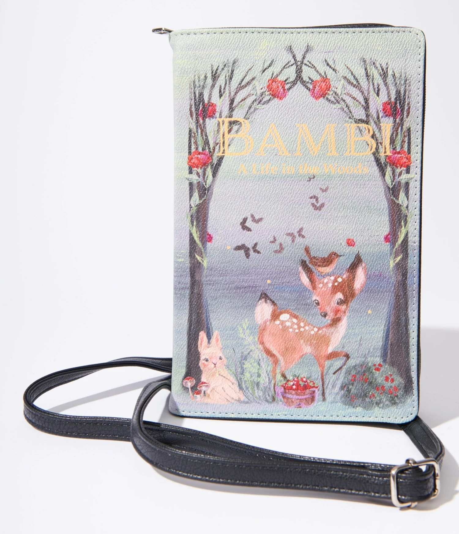 Watercolor Bambi Book Crossbody Purse 1 Watercolor Bambi Book Crossbody Purse