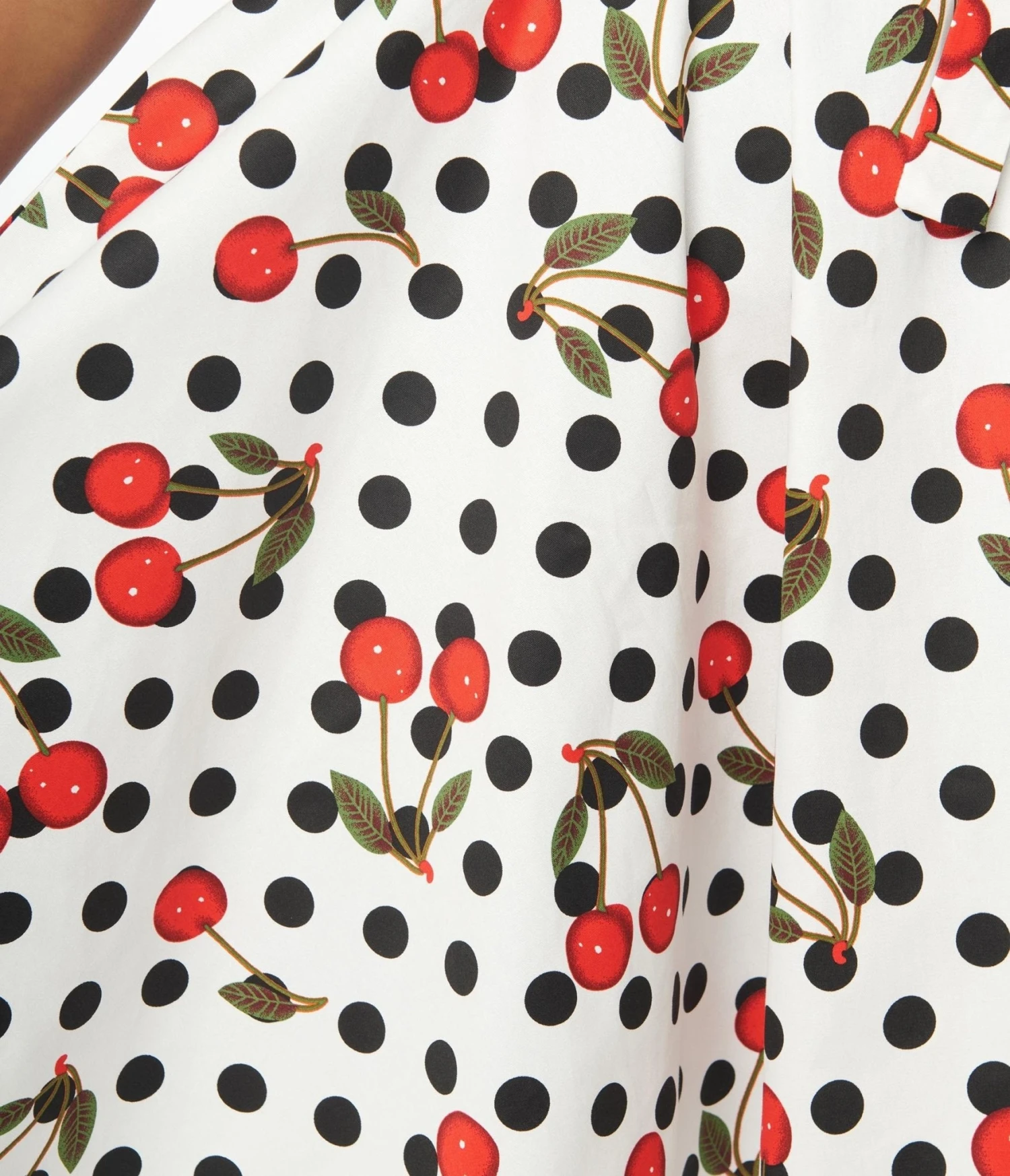 White & Black Polka Dot Cherries Swing Dress 2 White & Black Polka Dot Cherries Swing Dress - Image 2