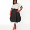 White & Black Polka Dot Retro Swing Dress