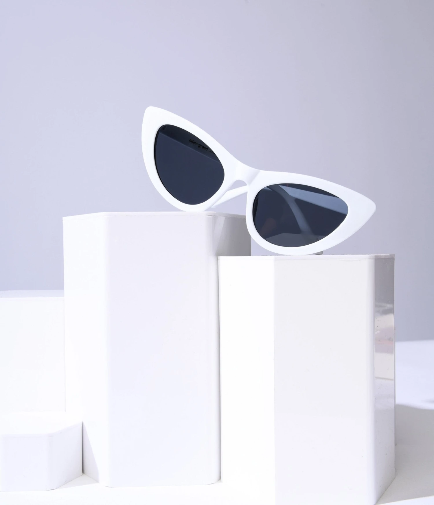 White Capri Cat Eye Sunglasses 1 White Capri Cat Eye Sunglasses