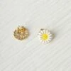 White & Gold Daisy Stud Earrings