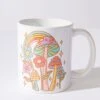White Groovy Mushroom Garden Mug