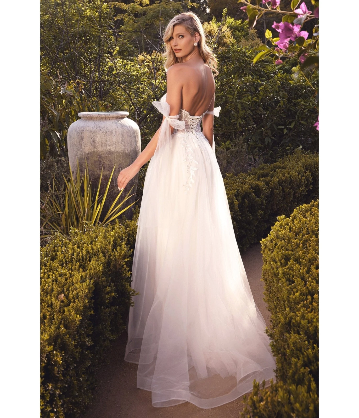 Cinderella Divine White Lace Bodice A-Line Ethereal Wedding Gown 2 Cinderella Divine White Lace Bodice A-Line Ethereal Wedding Gown - Image 2
