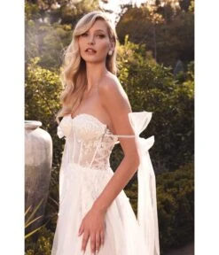 Cinderella Divine White Lace Bodice A-Line Ethereal Wedding Gown 6 Cinderella Divine White Lace Bodice A-Line Ethereal Wedding Gown -New Dress Store white lace bodice a line ethereal wedding gown 610467