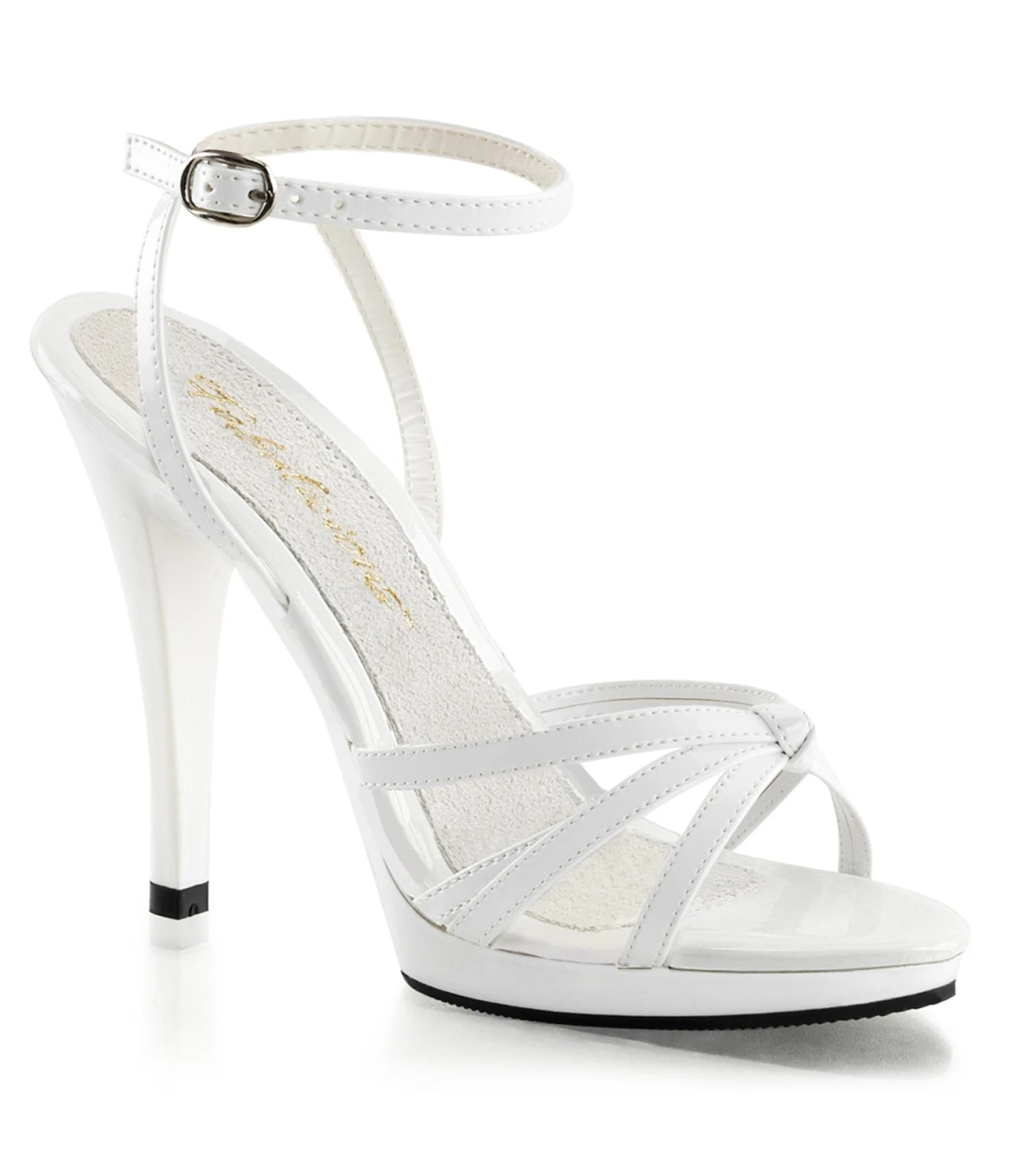 PLEASER White Leatherette Strappy Heels 1 PLEASER White Leatherette Strappy Heels
