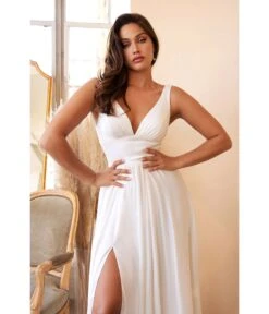 Cinderella Divine White Satin A Line Bridal Gown -New Dress Store white satin a line bridal gown 588730