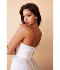 Cinderella Divine White Strapless Sweetheart Satin Bridal Gown -New Dress Store white strapless sweetheart satin bridal gown 231745