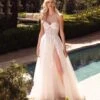 Cinderella Divine White Tulle & Floral Lace Strapless Bridal Gown