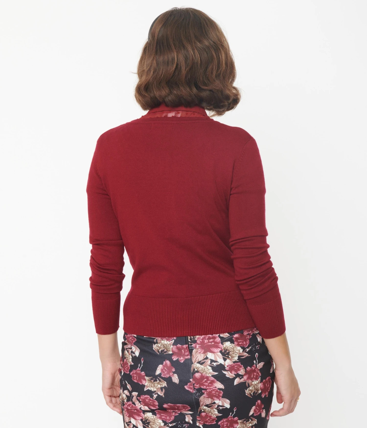 Wine Long Sleeve Cardigan 2 Wine Long Sleeve Cardigan - Image 2