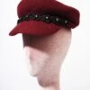 Wine Wool & Black Daisy Cap