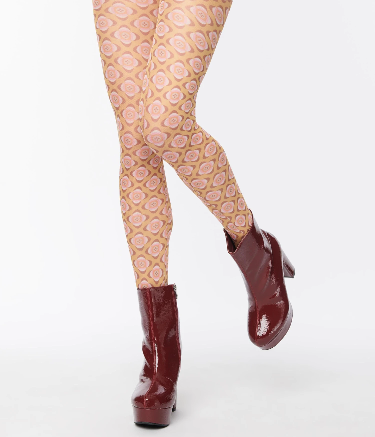 Yellow Nostalgia Printed Tights 2 Yellow Nostalgia Printed Tights - Image 2